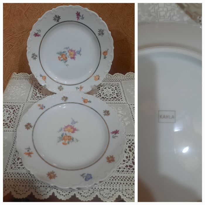 Старая KAHLA, красивые, десертные тарелочки (d-17,5см), б/у с незначит