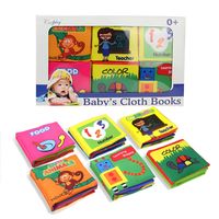 Set 6 carti senzoriale pentru bebelusi, material moale, multicolor