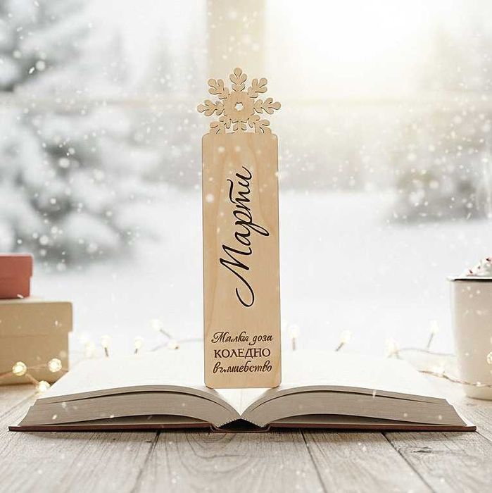 Персонализиран дървен книгоразделител с име – уникален подарък