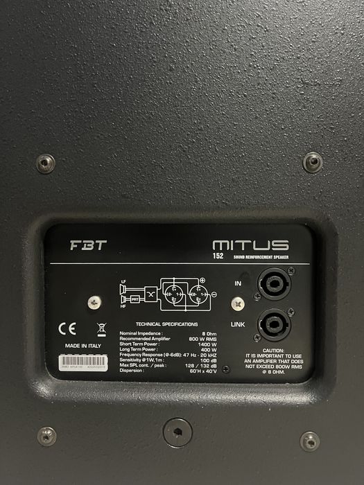 Boxe Pasive FBT MITUS 152