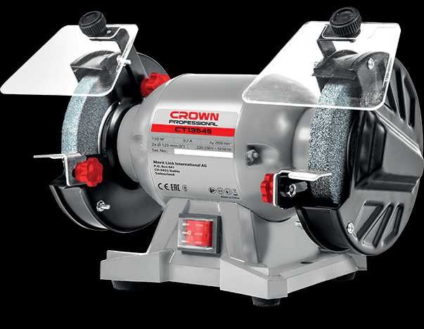 Точильный станок CROWN CT13545 — 200 Вт, круг 125 мм