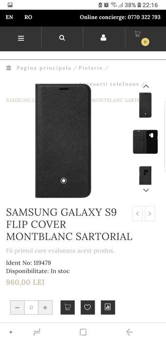 Husa flip smart activa originala Samsung Montblanc Sartorial S9 G960