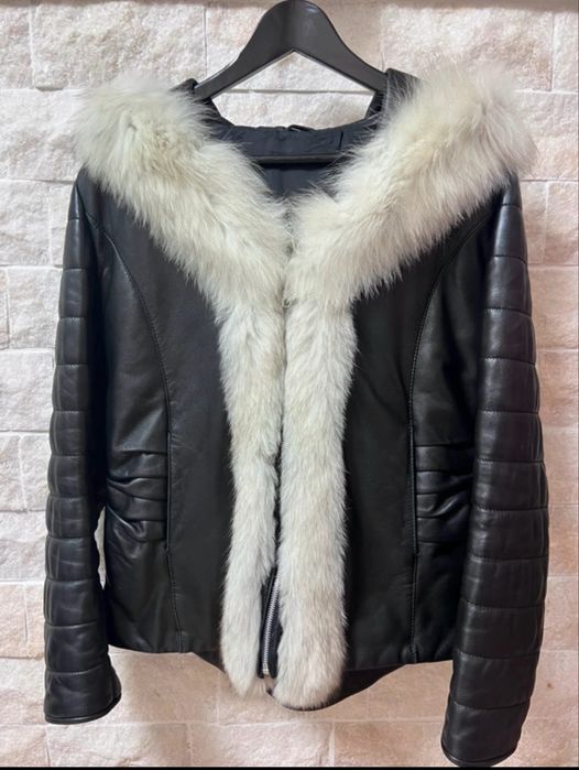Geaca piele naturală si blană naturală
