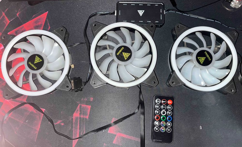 Set ventilatoare/cooler Gamdias Aeolus M2 1201R ARGB +HUB/Telecomanda