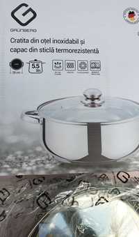 Cratita inox cu capac termorezistent