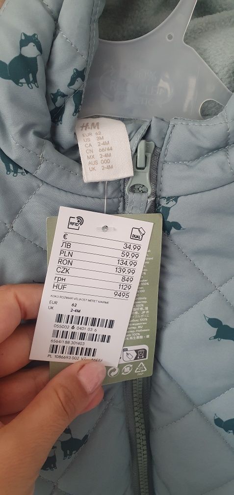 Combinezon H&M marimea 62cm nou cu eticheta