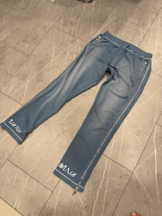 pantaloni trapstar albstru deschis