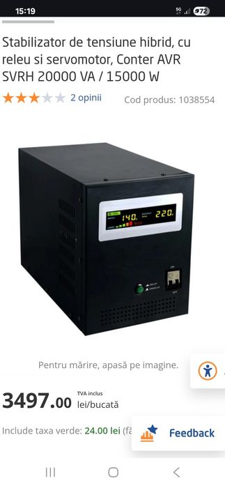 Stabilizator de tensiune monofazat