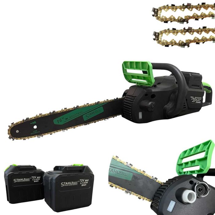 Акумулаторна резачка две вериги, дисплей и спирачка 72V 8Ah StahlMayer