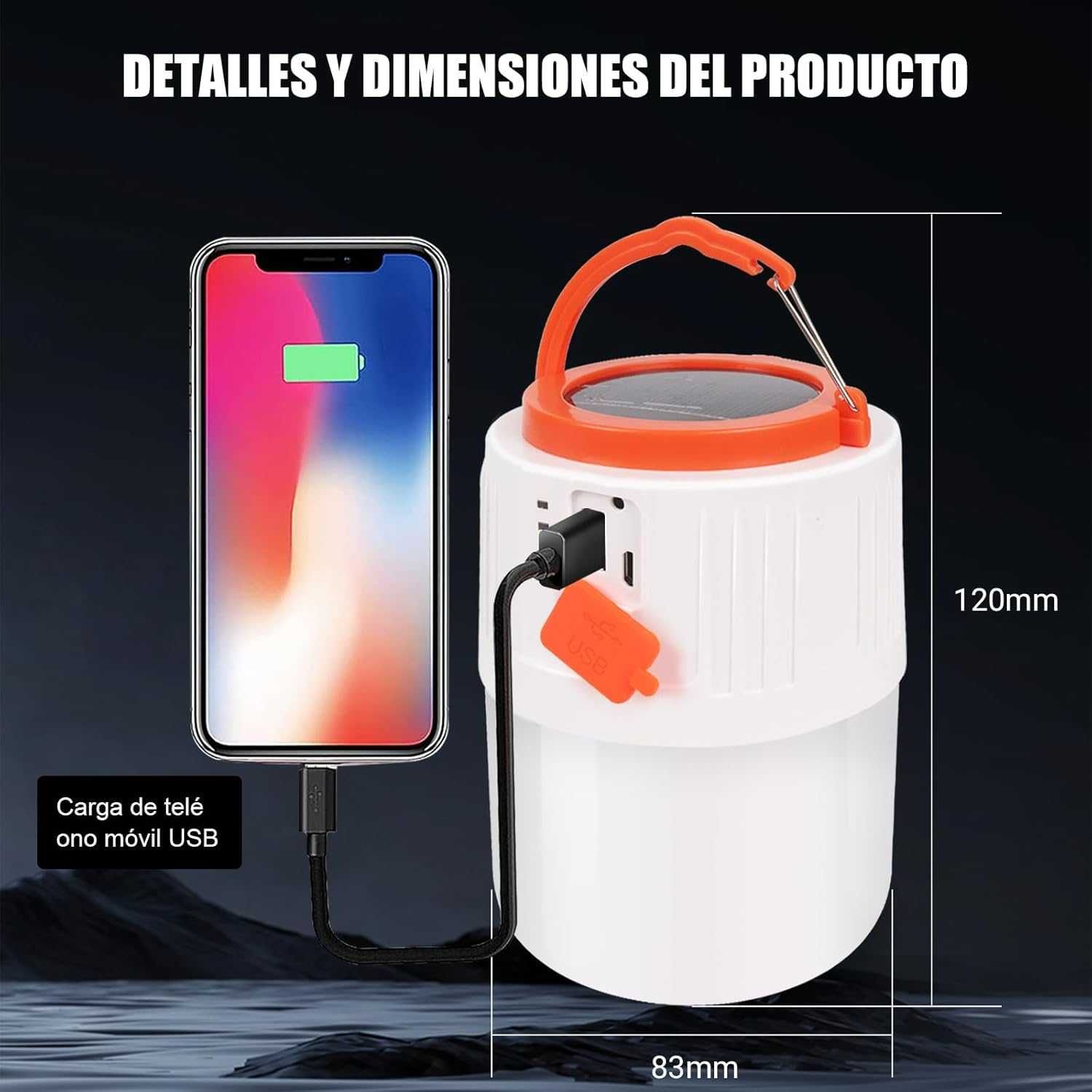 EXTRASTAR LED слънчева къмпинг лампа, акумулаторна, преносима