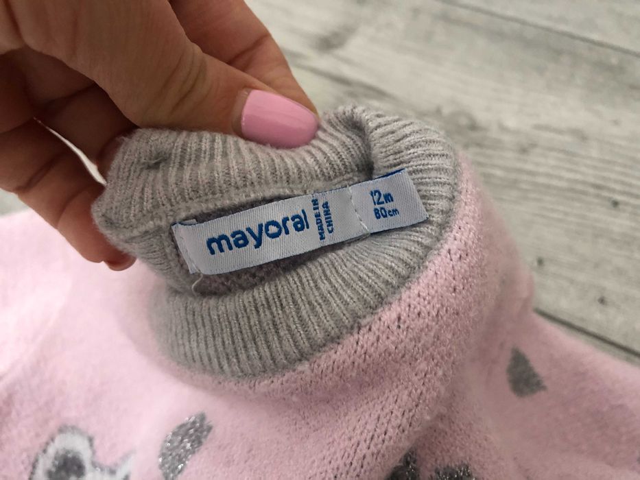 Комбинирана рокля Mayoral /рокля с тюл и пуловер/ 12М, 80см