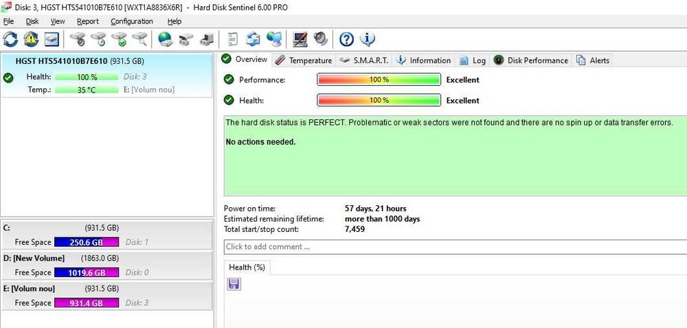 Hard disk laptop HGST 1TB SATA III 6GB/S 2.5" 7MM slim HTS541010B7E610
