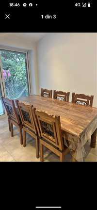 Set masa +scaune lemn masiv