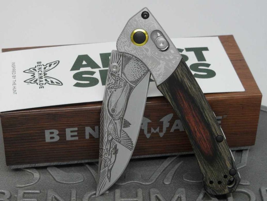 Cutit Benchmade Mini Crooked River Art Series - Livrare Gratuita