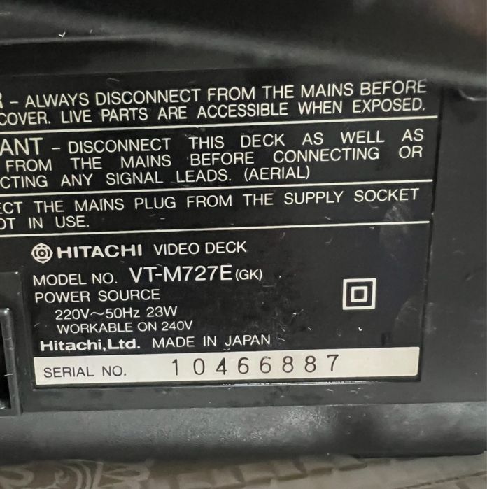 Видеомагнитофон «Hitachi”, Japan