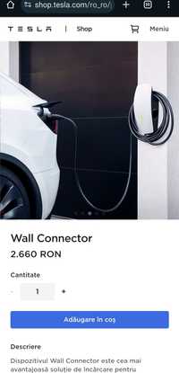 Vand wall conector statie Tesla