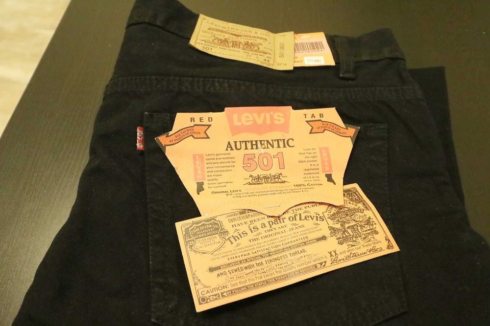 Мъжки черни дънки LEVI'S Authentic 501  Regular Straight Size: 40