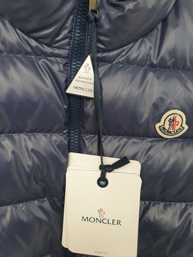 Vesta din puf Moncler, Tg6, bleumarin