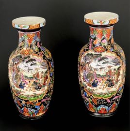 2 Китайски вази Satsuma 20 век -сет