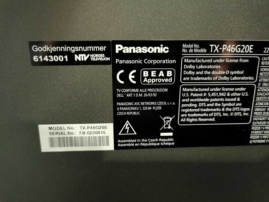Плазмен TV HD Panasonic 46 инча