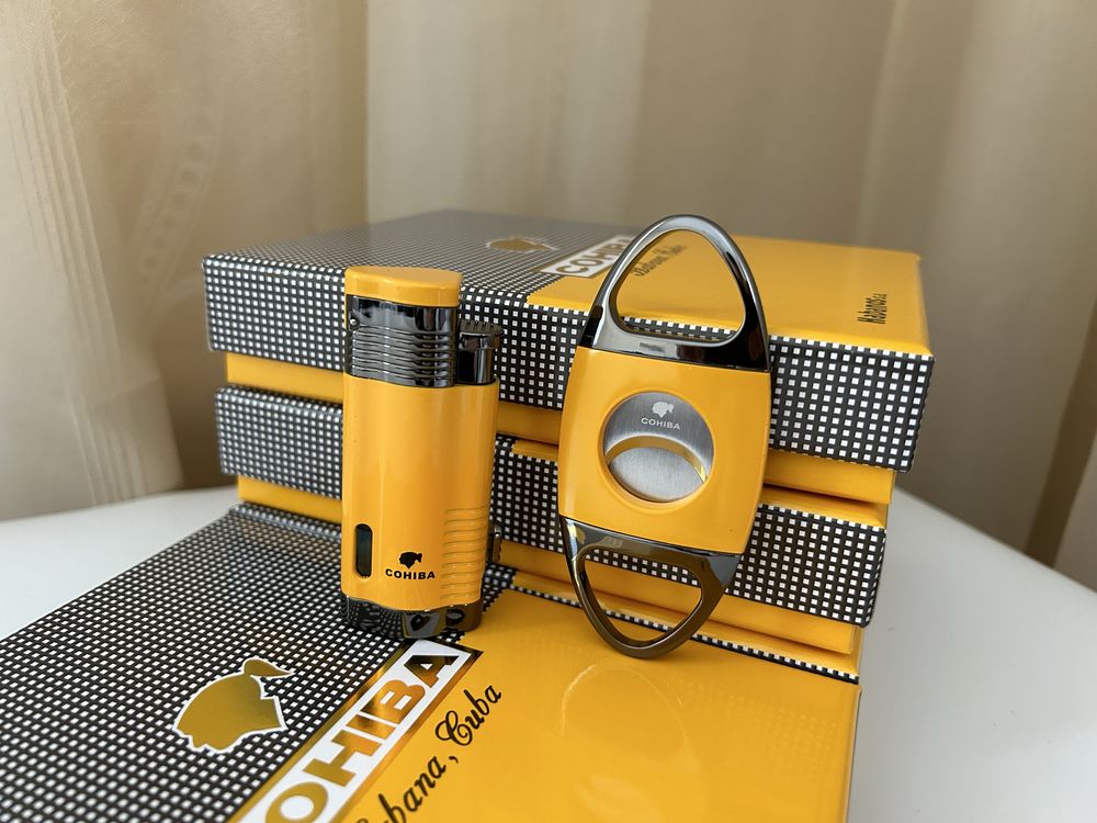 Комплект за пури COHIBA – 3 Jet пламъка + ножче