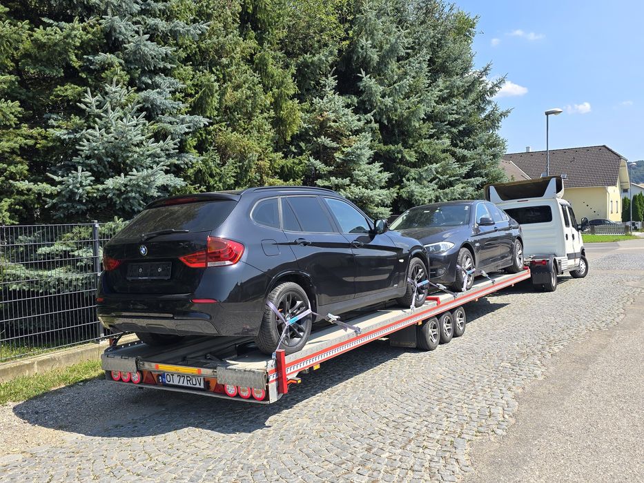 FITZEL DUO TRIDEM 3.5t Platforma Dubla 2 masini 3 axe Remorca Aluminiu