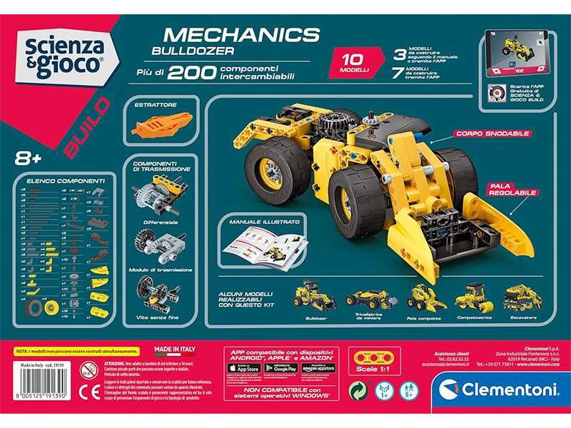 НОВИ! Kонструктор 10в1 Булдозер Clementoni Mechanical 17374