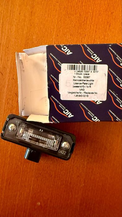 Нова светлина за регистрационен номер VAG – AIC 53387 (1J6 943 021B)