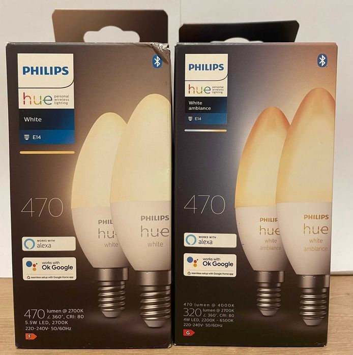 Becuri Philips Hue E14 E27 Noi sigilate