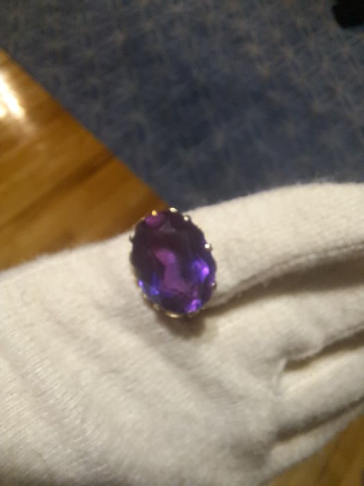 IRedus de Pasti Inel vintage cu ametist uriaș din aur de 14k