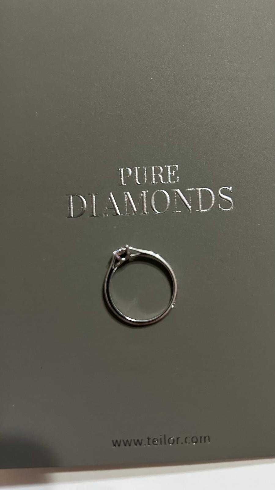 Inel Teilor Aur alb 14k cu diamante de 0.10ct