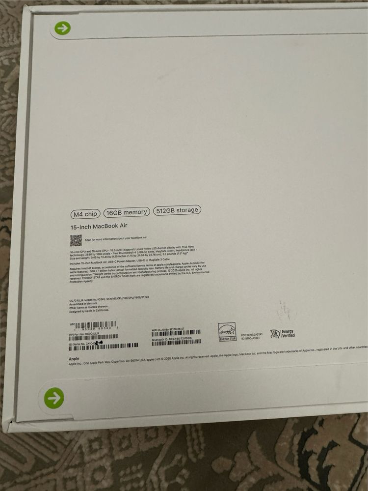 Macbook Air 15 M4 16gb 512gb