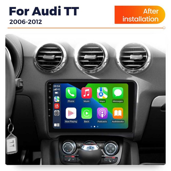 NAVIGATIE Android 14 Audi TT 2006 - 2015 Waze YouTube CarPlay CAMERA