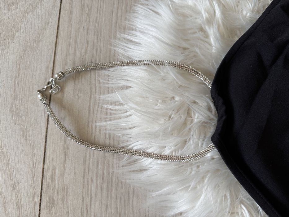 Черна елегантна рокля с пера 38/40 размер