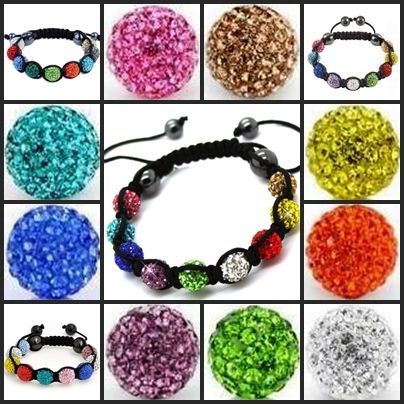 Bratara unisex 9 bile cristale 4 hematite Shamballa Shambala Sambala