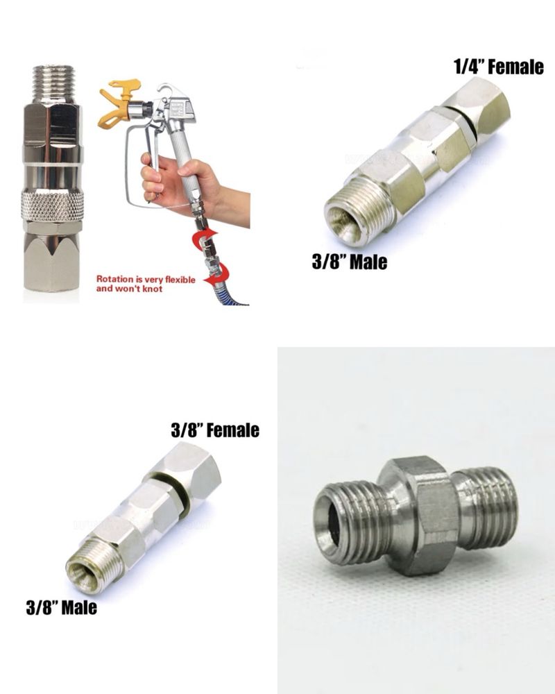 Адаптори на 360 градуса,редукции, муфи за безвъздушно боядисване!