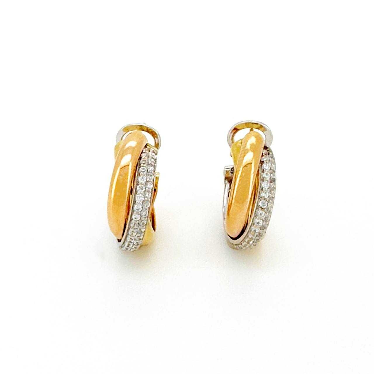 Золотые серьги Cartier в стиле Trinity