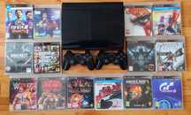 [ PS3 500GB > PlayStation 3 Super Slim с 2 джойстика и 40 игри