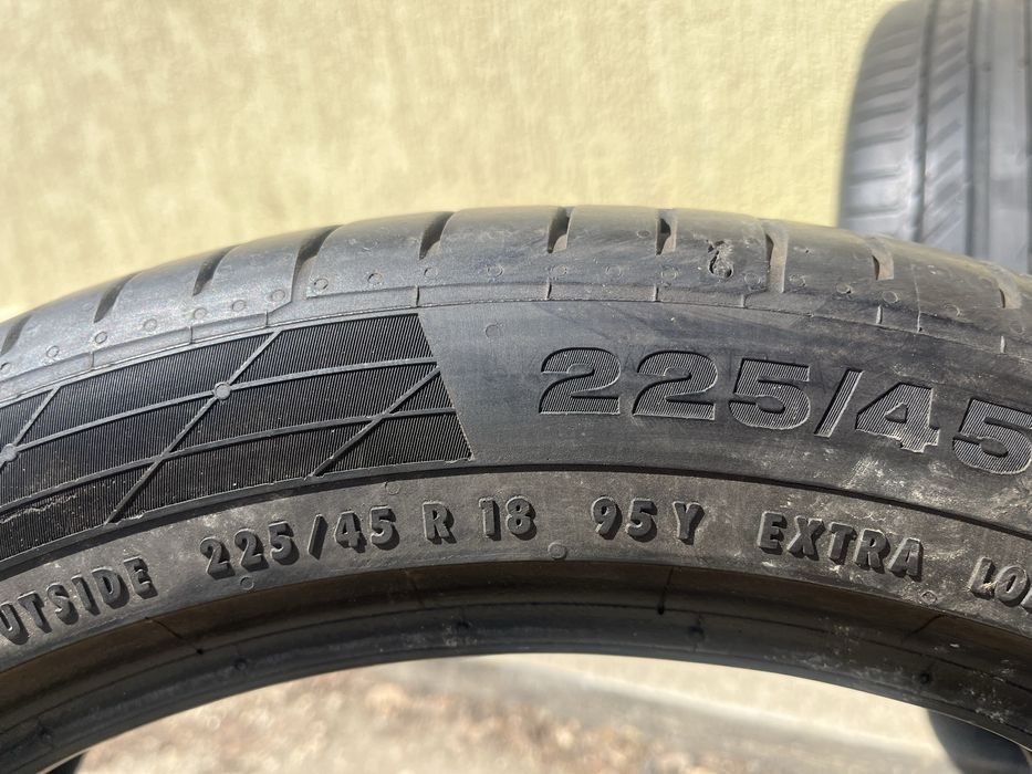 4 бр. летни гуми 225/45/18 Continental DOT 4517 5-6 mm