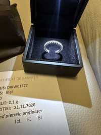 Inel aur alb 18 k diamante 1 ct