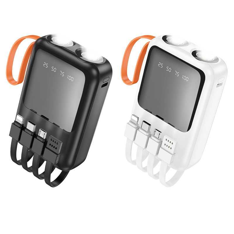 Borofone BJ60 & BJ60A Power Bank 10000mAh 20000mAh 4 кабеля Led Фонарь