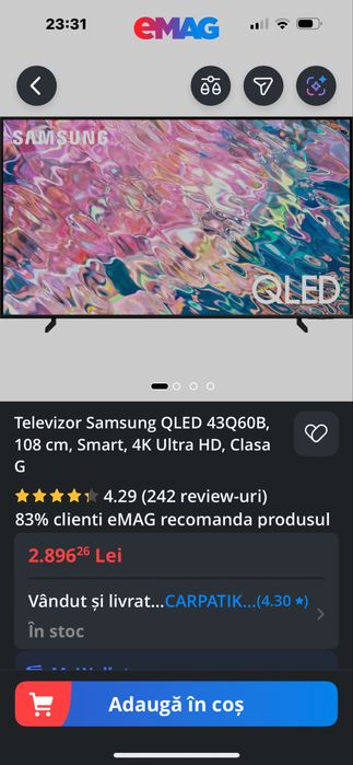 Televizor Qled Samsung 4K 108 cm !