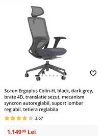 Scaun Ergoplus Colin h black, dark grey