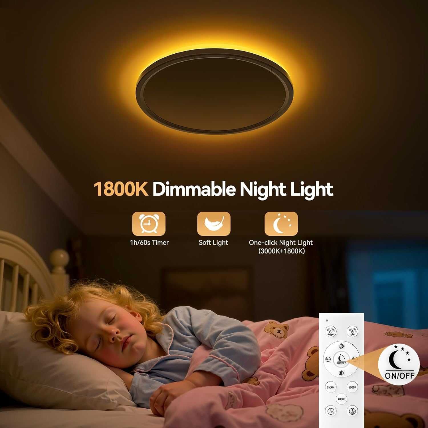 LED таванно осветление, димируемо,24W,дистанционно,кръгло,бяло, Ø29 см