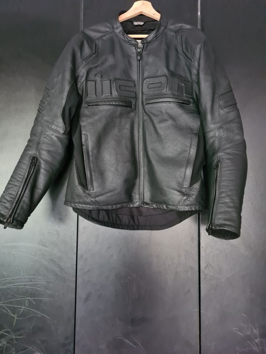 Geacă moto piele Icon Motorhead 2 – mărimea LG, protecții D3O