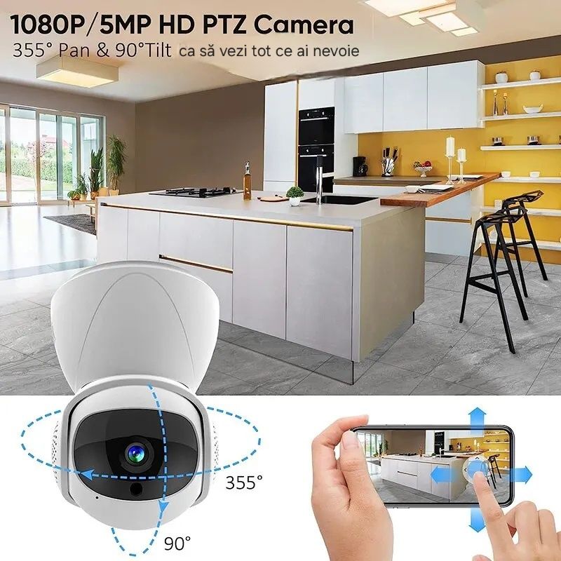Cameră IP WiFi HD. Monitor bebe/animale. Video+Audio. Urmărire mișcare