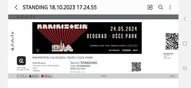 Rammstein билет за 24.5.24