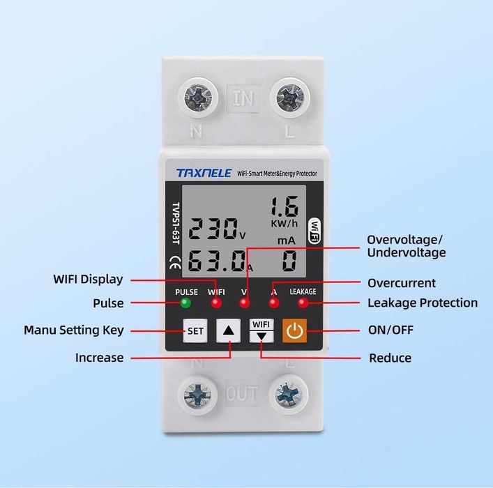 Releu protectie supratensiune contor smart WIFI 63A