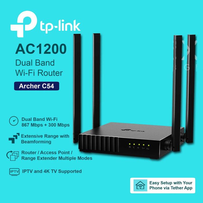TPLink Archer C54 — двухдиапазонный Wi-Fi роутер AC1200. Есть доставка