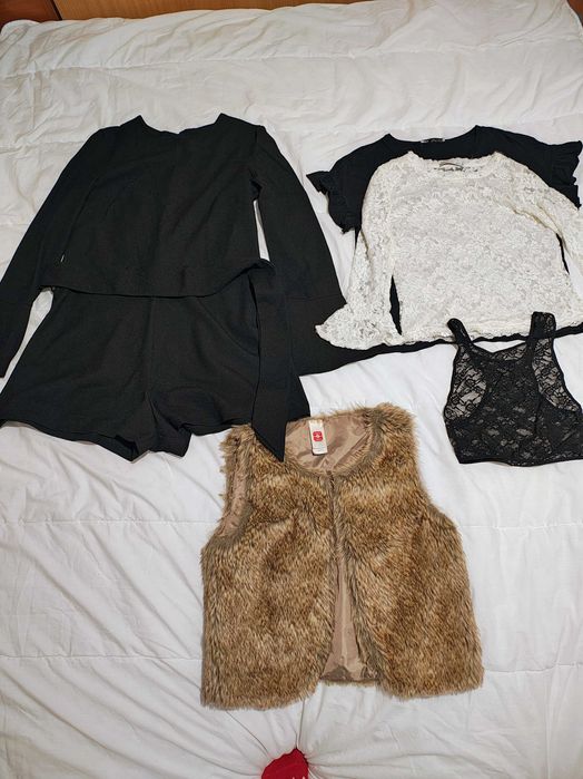 S XS lot haine Zara H&M body dantelă rochie salopeta
